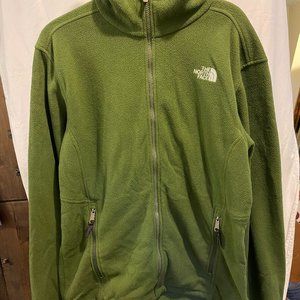 The North Face TNF Fleece Jacket Coat Green  Nice Condition Mens Large